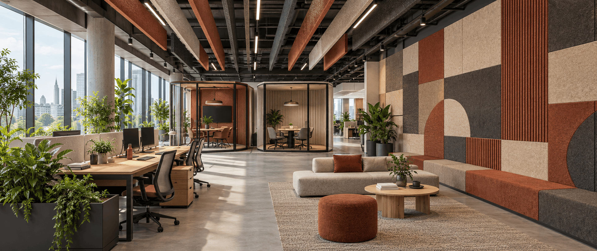 Felt Acoustic Panels for Offices, Gyms & Nightclubs