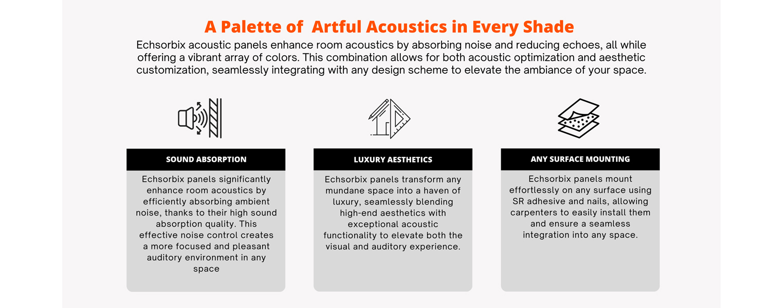 Echsorbix PET acoustic panels in 9mm, 12mm, 18mm and 24mm thickness